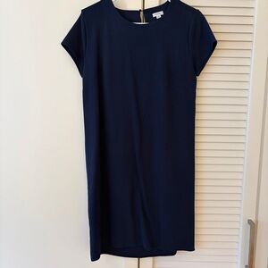 Cuyana Navy Ponte Shift Dress